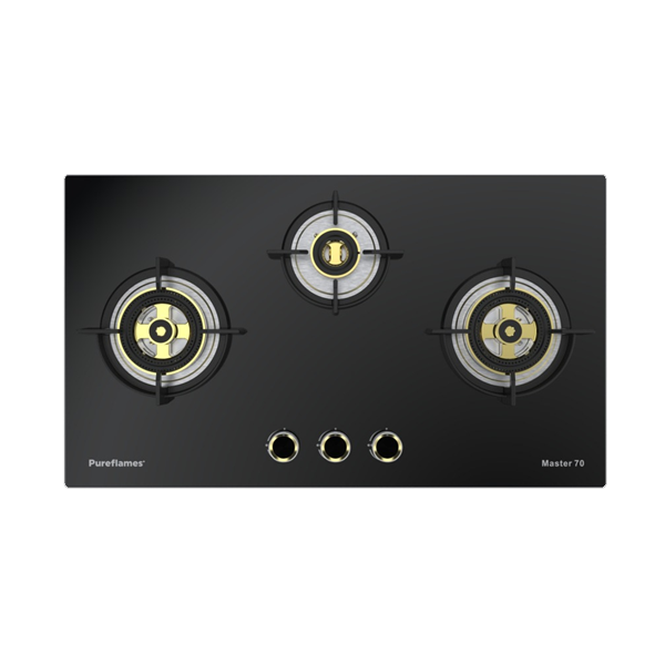 Pureflame Glasstop Hob Master Gas Stove 70 3 Burner (3 MASTER703B)