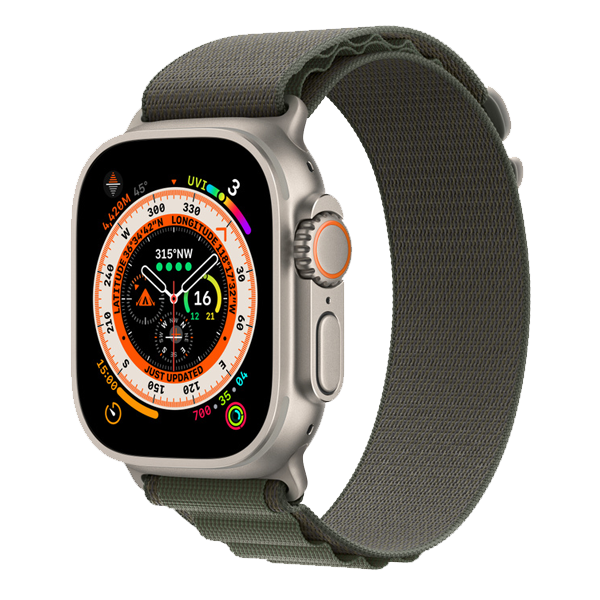 Apple Watch Ultra with Starlight Alpine Loop 49mm (IWUGPSCEL49TIMQFR3)