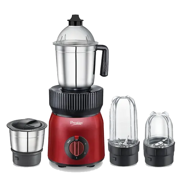 Prestige Fusion 4J 750 Watt Mixer Grinder with with 4 Jars (2 Stainless Steel + 2 Transparent) (FUSION750W4JAR)