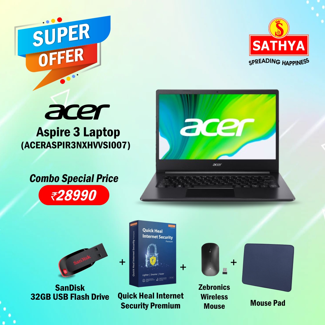 ACER LAPTOP +COMPUTER ACCESSORIES Combo