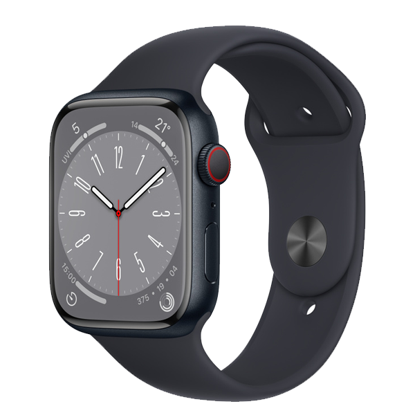 Apple Watch Series 8 45 mm Midnight Aluminum Case with Midnight Sport Band (IWS8GPSCEL45MIDMNK43)