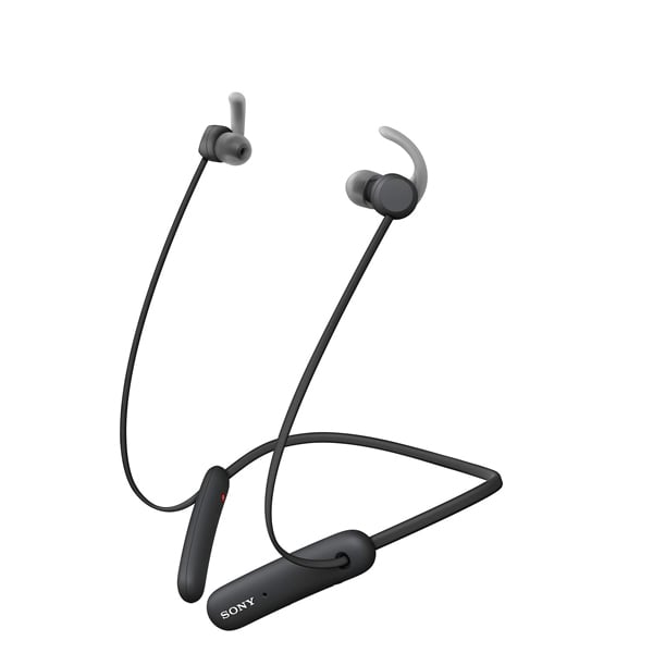 Sony WI-SP510 Wireless Sports Extra Bass Headphones with Splash proof, 15 hours battery life and Quick Charge - Black (SONYBTHPWISP510)