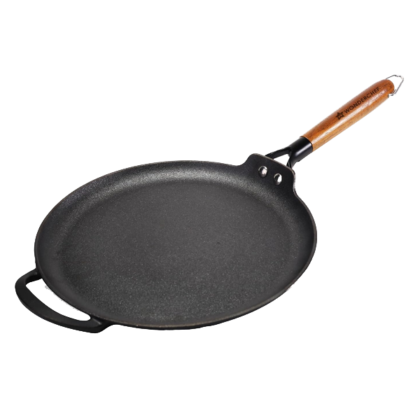 Wonderchef Ferro Light-Weight Cast-Iron Dosa Tawa 30cm Pre-Seasoned with 100% Vegetable Oil (WCIDTFERROCAST30CM)