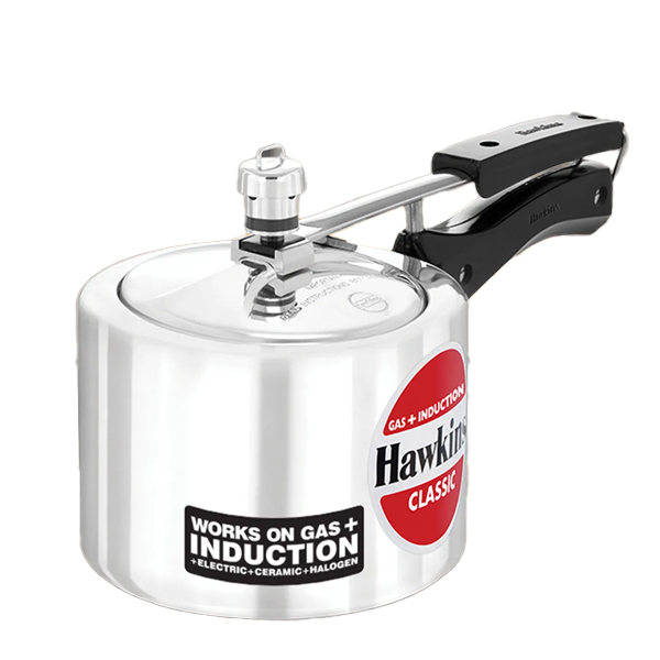 Hawkins Aluminium 2 Litre Classic Pressure Cooker, Tall Design, Induction Inner Lid Cooker, Pan Cooker, Silver (HKSICL2TALU2L)