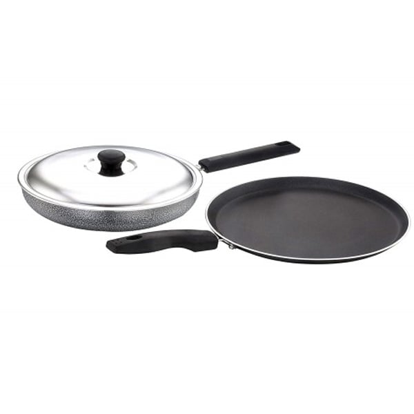 Sowbaghya Non Stick Breakfast Set (Dosa Tawa & Fry Pan with SS Lid) (NSBREAKFASTSET)