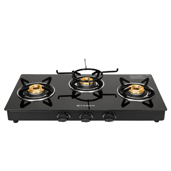 FABER Cooktop Gas Stove Grand 3B 3 burner Stainless Steel Manual Gas Stove (STYLE3B)