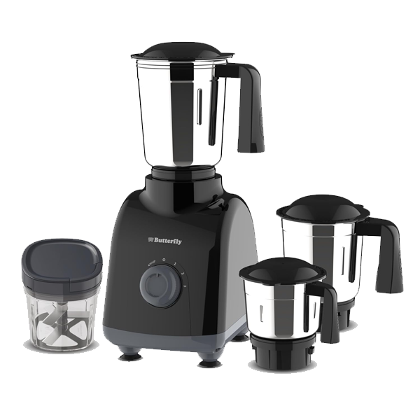 Butterfly TriQ 750 W Mixer Grinder with Chopper | 3 Stainless Steel Jars for Wet & Dry Grinding (TRIQ750W)