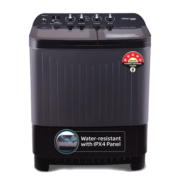 Voltas Beko 9 Kg 5 Star Semi Automatic Top Load Washing Machine (WTT90UDXBKGR4)
