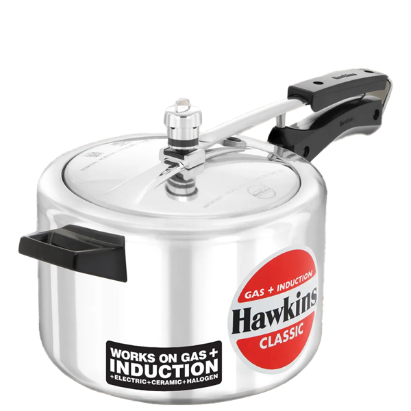 Hawkins Aluminium 5 Litre Classic Pressure Cooker, Induction Inner Lid Cooker, Pan Cooker, Best Cooker, Silver (HKSICL50ALU5L)