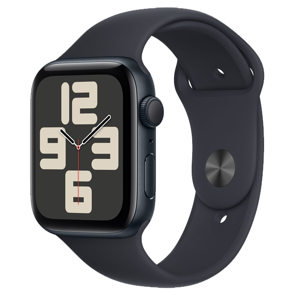 Apple Watch SE (44mm, GPS) Midnight Aluminium Case with Midnight Sport Band - S/M (Band fits 130-180mm wrists) (IWSEGPS44MMMIALMRE73)