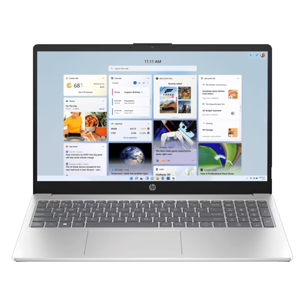 HP AMD Ryzen 5 Thin & Light Laptop (16GB, 512GB SSD, Windows 11 Home, 15.6 inch Full HD Display, Natural Silver, HP15FC0389AUR5)