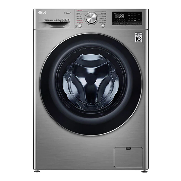 LG 10.5/7 kg Inverter Wi-Fi with Turbo Wash 360 degree Washer with Dryer with In-built Heater Silver(Silver) (FHD1057SWS)