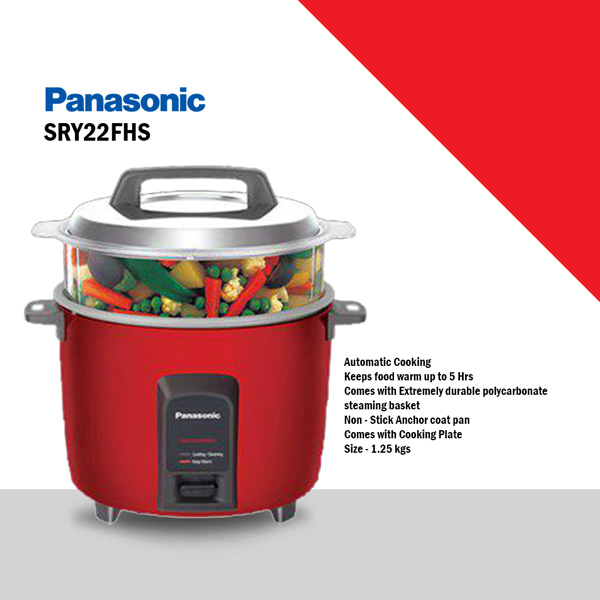 Buy, Shop, Compare Panasonic SRY22FHS Electric Cooker at EMI Online ...
