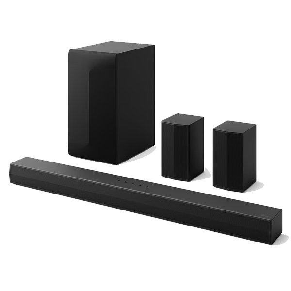 LG S65TR 600W, 5.1 Ch. Dolby Digital, Powerful Surround Sound Wireless Rear Speaker 600 W Bluetooth Soundbar (Black, S65TR)