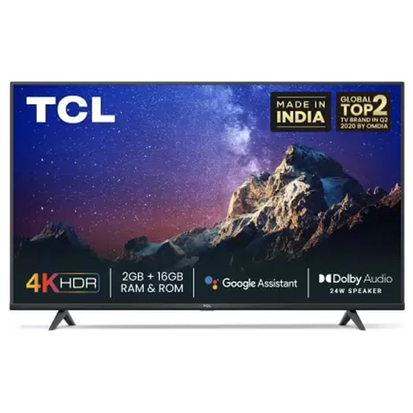 TCL P615 108 cm (43 inch) Ultra HD (4K) LED Smart TV with Dolby Audio  (TCL43P615)