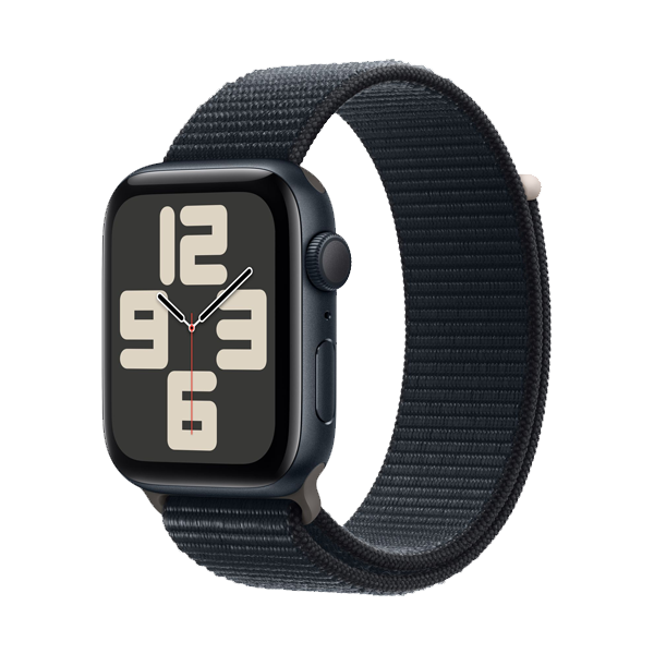 Apple Watch SE (44mm, GPS) Midnight Aluminium Case with Midnight Sport Loop (IWSEGPS44MMMIALMREA3)