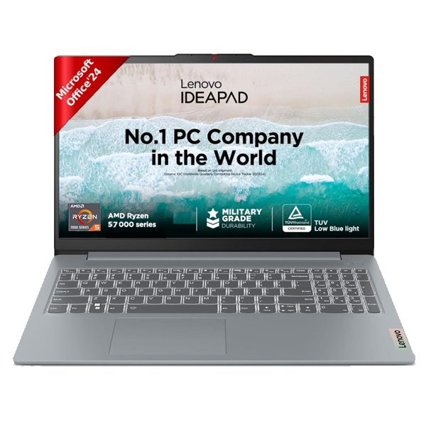 Lenovo IdeaPad Slim 3 - AMD Ryzen 5 7520U 15.6" 82XQ00W4IN Thin & Light Laptop (16GB / 512GB SSD/ Full HD Display/ AMD Radeon 610M Graphics/ Windows 11 Home/ Microsoft 365 Basic + Office Home 2024/ LENOVO82XQ00W4INSLIM)