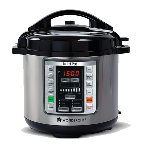 Wonderchef Nutri-Pot Electric Pressure Cooker with 7-in-1 Functions|18 pre-set functions|Pressure Cooking, Saute/Pan Frying, Slow Cooking (WCECKNUTRIPOT6L)