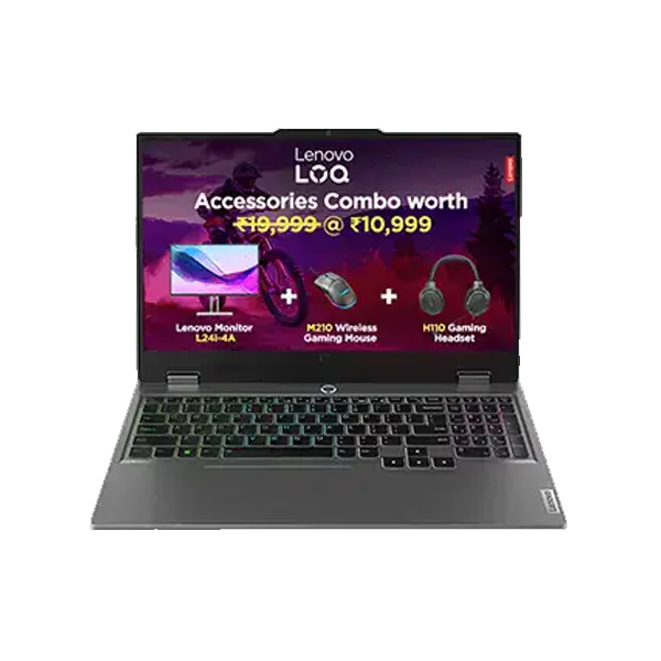 Lenovo LOQ AMD Ryzen 7 7435HS | NVIDIA RTX 3050A 4GB AI Gaming Laptop (24GB RAM/512GB SSD/144Hz Refresh Rate/15.6"/Windows 11/Office Home 2024/ LENOVOLOQ83JC00GDIN)