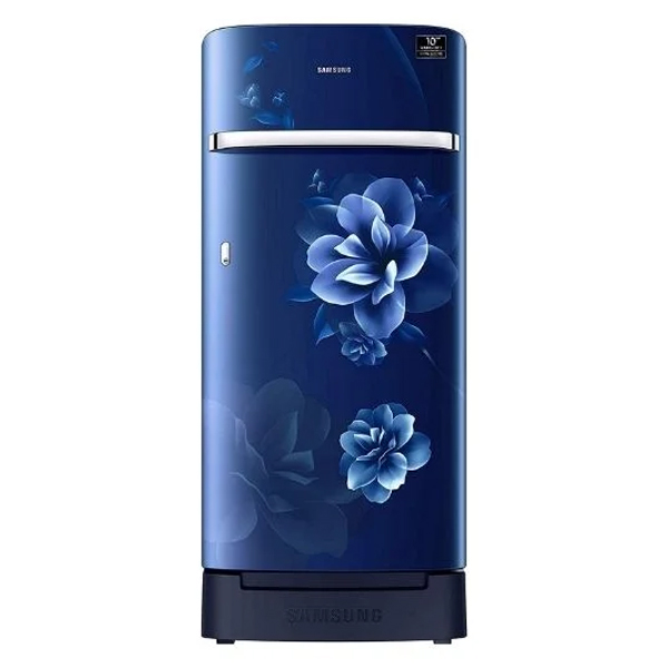 Samsung 198 L 5 Star Inverter Direct Cool Single Door Refrigerator(Camellia Blue, Base Stand with Drawer) (RR21A2F2X9U)
