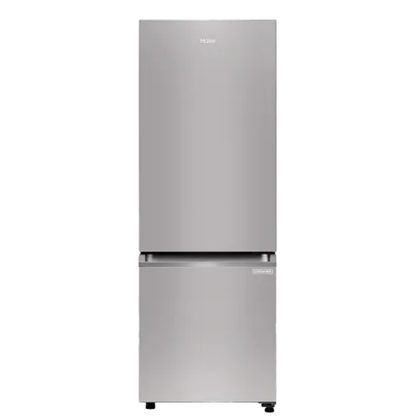 Haier 237 Litres 2 Star Frost Free Double Door Bottom Mount Convertible Refrigerator with Turbo Icing (Moon Silver, HRB2872IBMS)