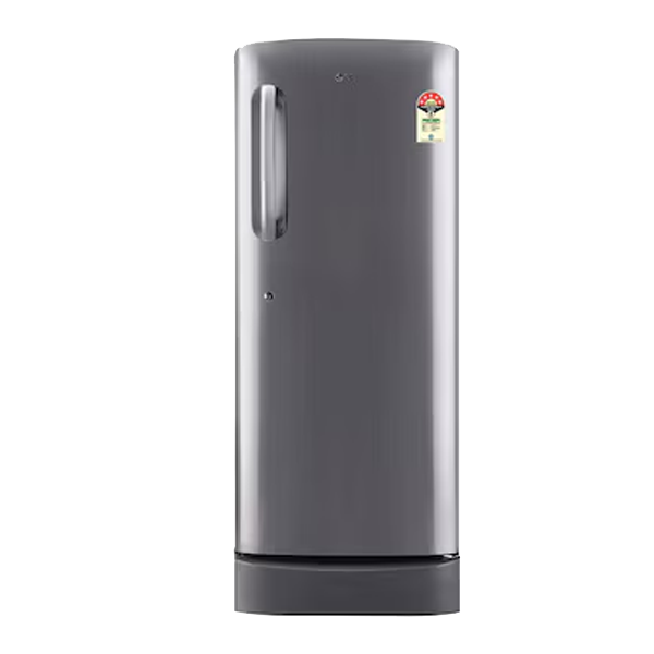 LG 224 L 5 Star Direct Cool Single Door Refrigerator (Smart Inverter Compressor with Base Stand Drawer, Shiny Steel, GLD241APZU)