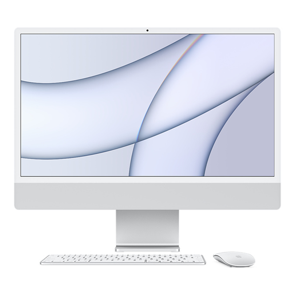 Apple iMac 24 Inch 4.5K Retina Display 2021 (M1 Chip, 8GB, 256GB, APDTIMACM1CHIPMGTF3, Silver)