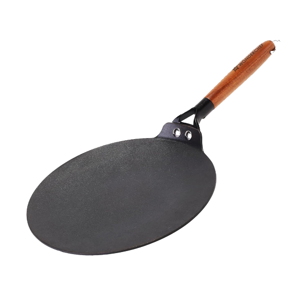 Wonderchef Ferro Light-Weight Cast-Iron Roti Tawa 26cm Pre-Seasoned with 100% Vegetable Oil (WCIRTFERROCAST26CM)