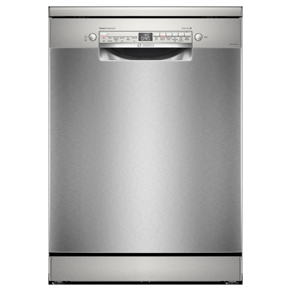 Bosch Series 6 14 Place Settings Free-standing Dishwasher (SMS6IKI01I, 60 cm, Brushed Steel, Anti-Fingerprint, Wi-Fi Enabled, EcoSilence Drive, SMS6IKI01I)