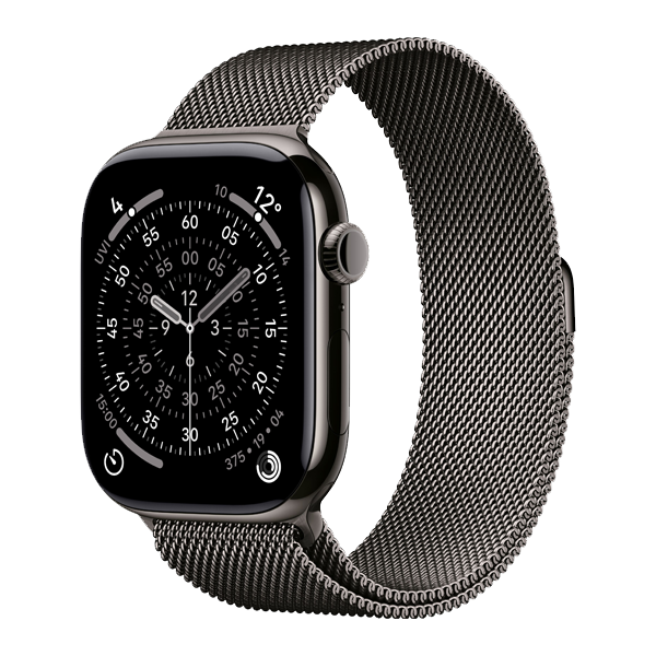 Apple Watch Series 11 GPS + Cellular 46mm Slate Titanium Case with Slate Milanese Loop - S/M (IWS11CEL46SLTTIMFD34)