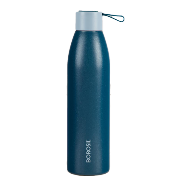 Borosil Hydra 750ml Duomate Blue Stainless Steel Bottle (BRSBDUOMATE750ML)