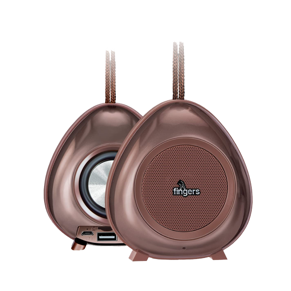 Fingers Brownie2 5W Portable Bluetooth Speaker (15 Hours Playtime, FINGPSBROWNIE2, Choco Brown)
