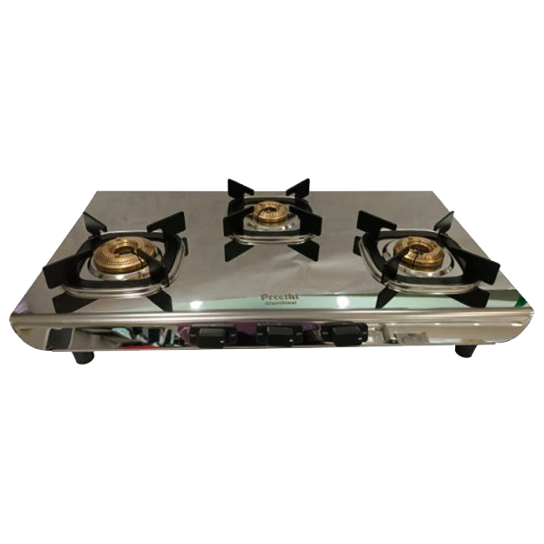 Preethi Glamsteel 3 Burners Gas Stove (GLAMSTEEL3B)
