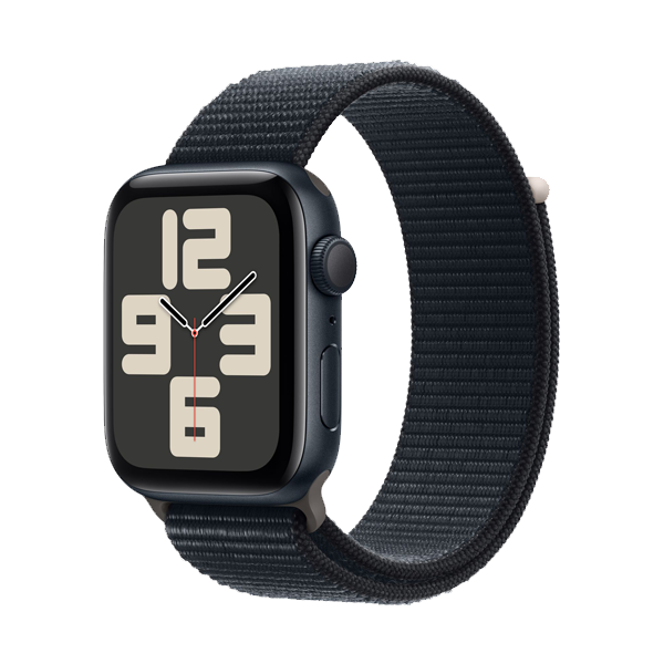 Apple Watch SE (44mm, GPS) Midnight Aluminium Case with Midnight Sport Band - M/L (Band fits 150-200mm wrists) (IWSEGPS44MMMIALMRE93)