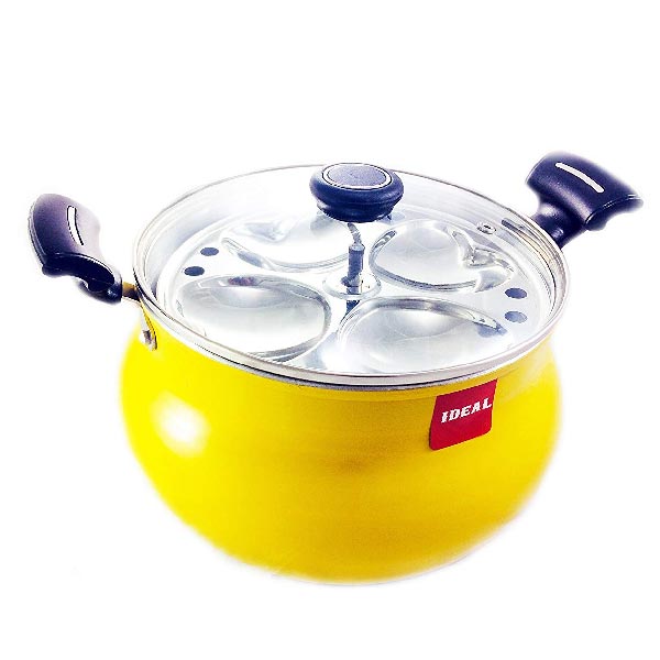 Ideal Multipot and Glass Lid with Stainless Steel Hybrid Idly  (Yellow) Induction & Standard Idli Maker  (4 Plates , 16 Idlis ) (210MMIDEALSSMULTIPOT)