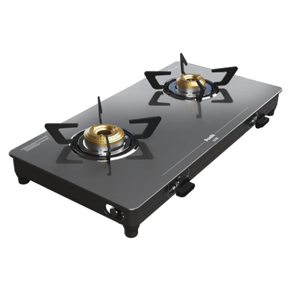 Preethi Luxe 2 Burner Glass Top Gas Stove (Black, LUXE2B)