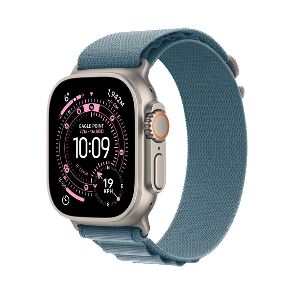 Apple Watch Ultra 3 GPS + Cellular 49mm Natural Titanium Case with Light Blue Alpine Loop (IWU3CEL49NTRTIMEWP4)