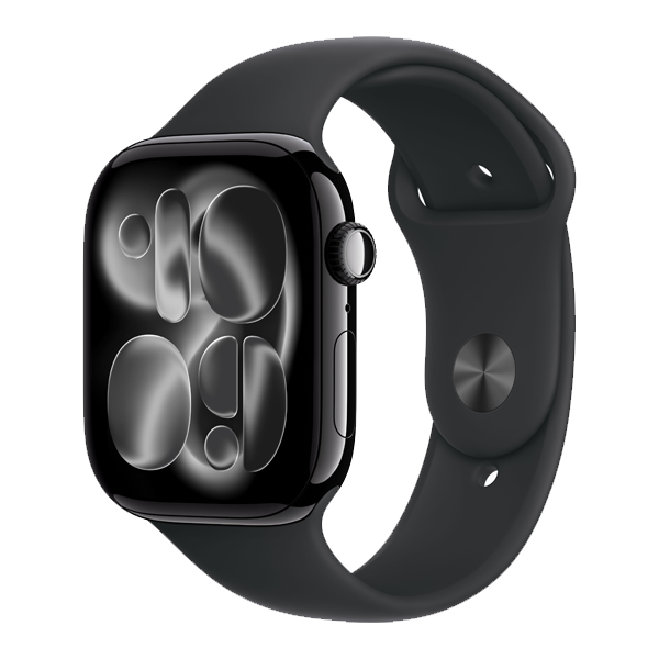 Apple Watch Series 11 GPS + Cellular 46mm Jet Black Aluminium Case with Black Sport Band - S/M (IWS11CEL46JBKALMFC24)