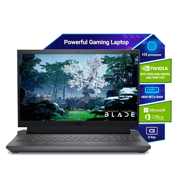 Dell G15 Gaming Laptop (Intel Core i5 13th Gen/ 16GB RAM/ 1TB SSD/ 15.6 Inch/ 6GB-NVIDIA GeForce RTX 3050 Graphics/ Windows 11/ MS-Office) OGN55301106G201RINO(5530) (DELLOGN55301106G201R)