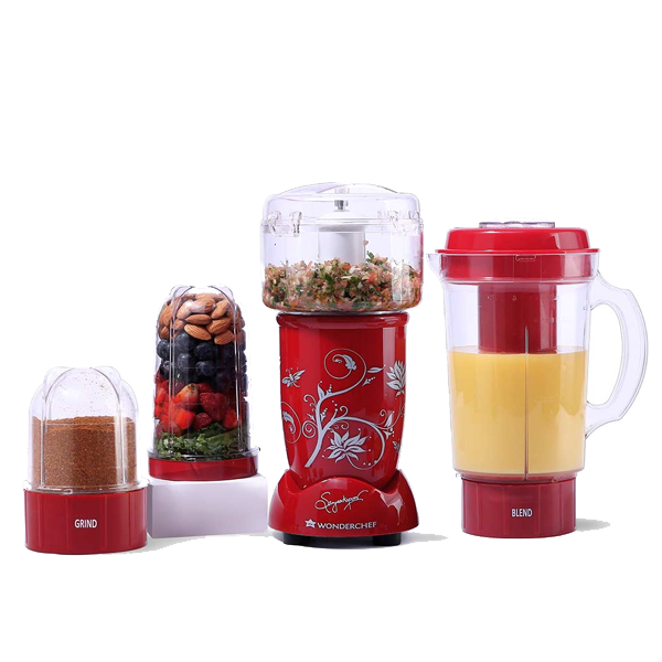 WONDERCHEF Nutri-blend CKM 400 W Juicer Mixer Grinder (3 Jars, Red) (WCNUTRIBLENDCKMRED)