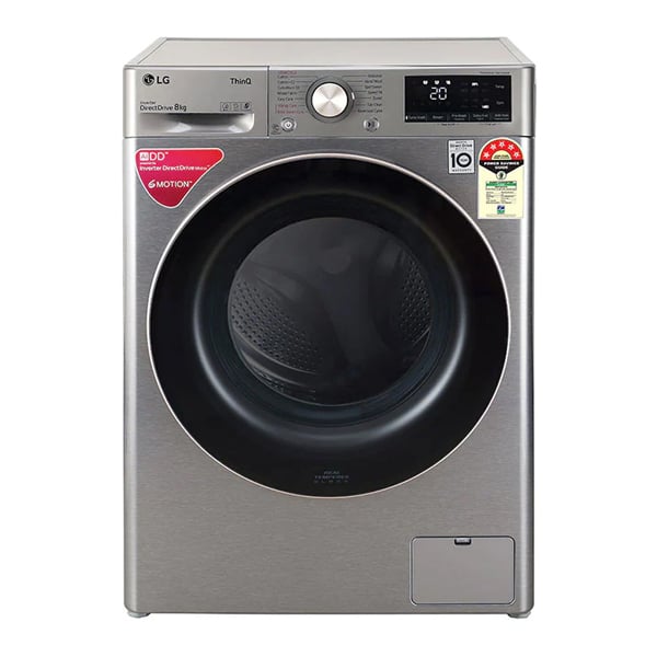 LG 8 Kg 5 Star Fully Automatic Front Load Washing Machine (Silver) (FHV1408ZWP)