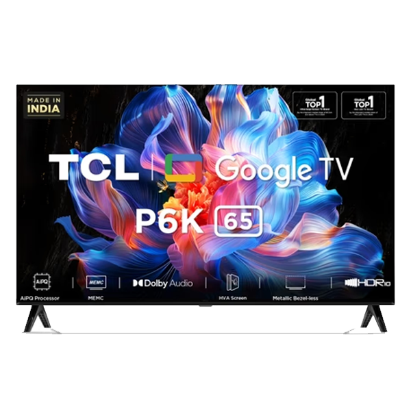 TCL P6K 165 cm (65 inch) 4K Ultra HD LED Smart Google TV with Google Voice Assistant (2025 model, TCL65P6K)