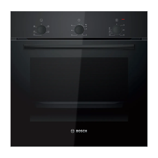 Bosch 66 Liter Built-in Oven with 3D Hot Air, Integrated Cleaning System and Safety Fan, 60 x 60 cm (Black, HBF011BA1I)