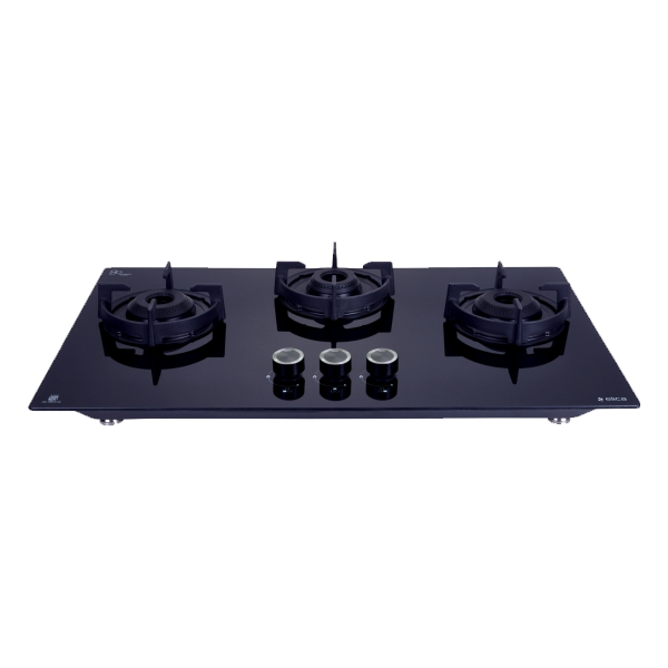 Elica RG FLEXI 360 LOTUS IND HD BRASS Toughened Glass Top 3 Burner Automatic Hob (Multi Flame Burners, Black Glass, RGFLEXI360LOTUSINDHD)