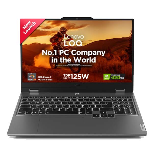 Lenovo LOQ 2024, AMD Ryzen 7 7435HS, NVIDIA RTX 4050-6GB, 24GB RAM, 512GB SSD, 15.6", Windows 11, Gaming Laptop (LENOVOLOQ83JC00EGIN)