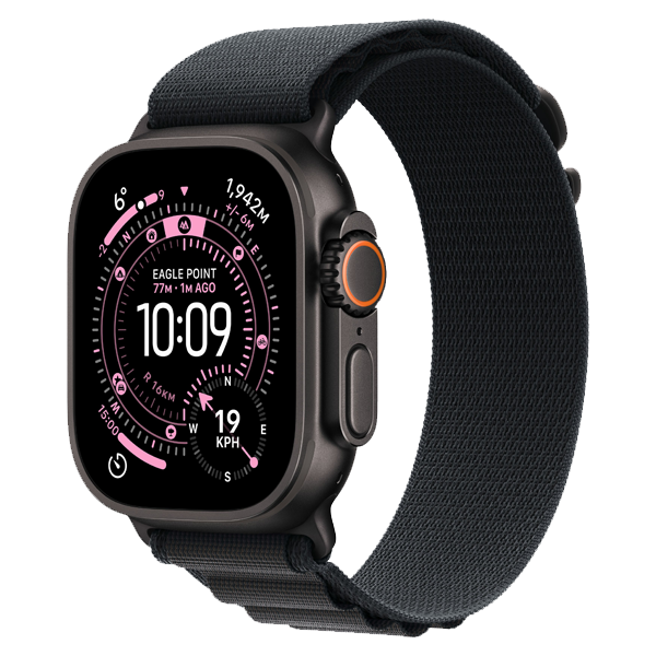 Apple Watch Ultra 3 GPS + Cellular 49 mm Black Titanium Case with Black Alpine Loop - Large (IWU3CEL49BLKTIMF0X4)