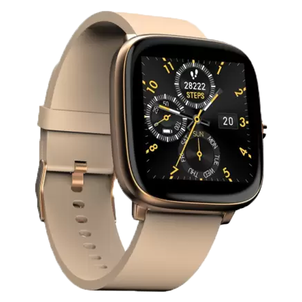 Noise ColorFit Qube SpO2 Beige Gold Smartwatch  (Regular) (NOISEWCFITQUBESPO2)