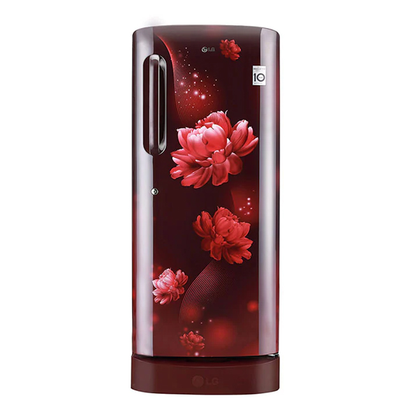 LG 190 L Direct Cool Single Door 4 Star Refrigerator with Base Drawer  (Scarlet Charm) (GLD201ASCX)