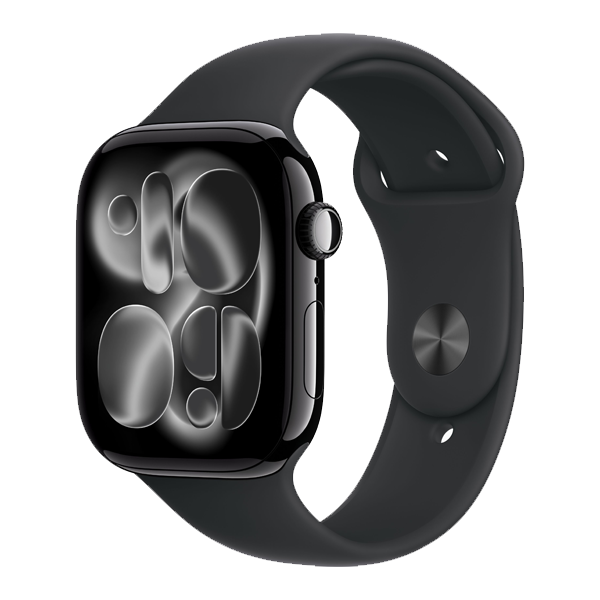 Apple Watch Series 11 GPS + Cellular 42mm Jet Black Aluminium Case with Black Sport Band - S/M (IWS11GPS42JBKALMEQT4)