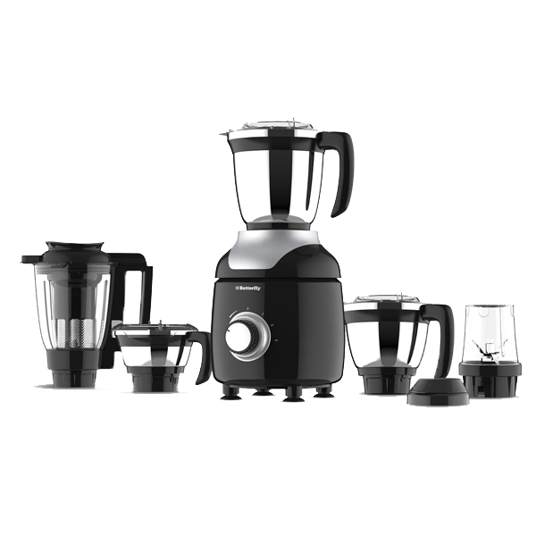 Butterfly Ziera Chrome 750 Watt 5 Jars Mixer Grinder (21000 RPM, Black, ZIERACHROME750W5JAR)